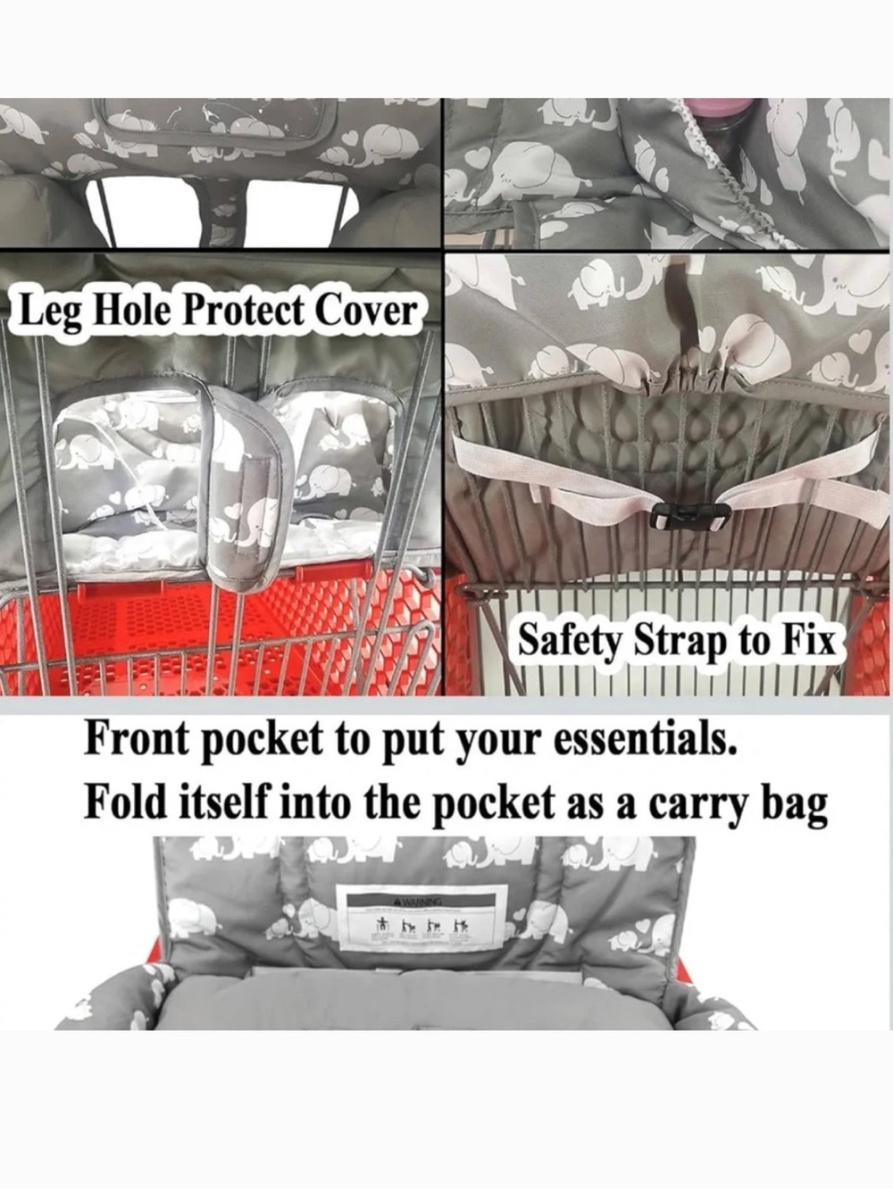 Infant Shopping Cart Cover and Cushion - Picture 4 of 5